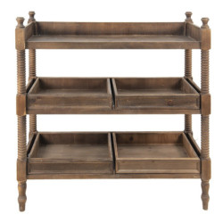 Hnědý antik odkládací stůl s vyndavacími boxy Mounted  - 99*44*99 cm