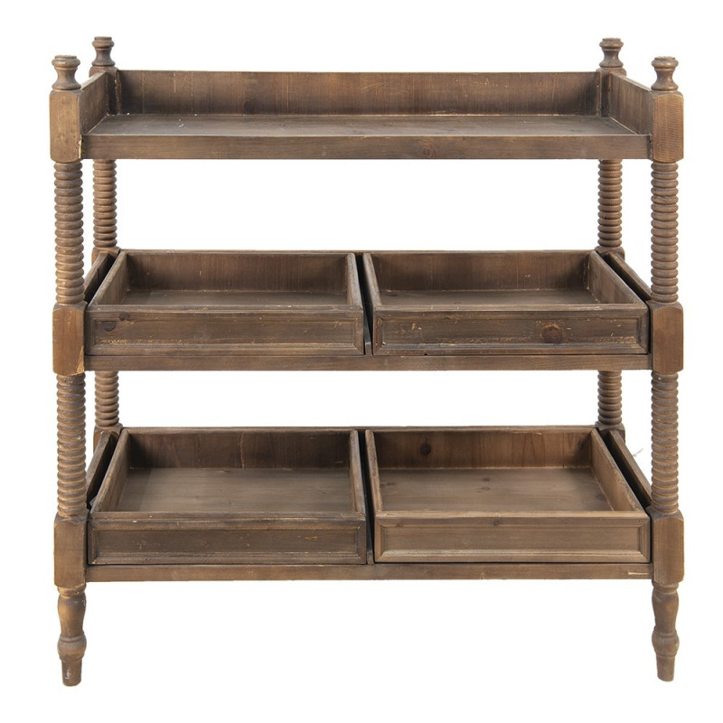 Hnědý antik odkládací stůl s vyndavacími boxy Mounted  - 99*44*99 cm