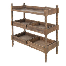 Hnědý antik odkládací stůl s vyndavacími boxy Mounted  - 99*44*99 cm