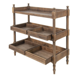 Hnědý antik odkládací stůl s vyndavacími boxy Mounted  - 99*44*99 cm