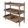 Hnědý antik odkládací stůl s vyndavacími boxy Mounted  - 99*44*99 cm