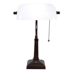 Bílá bankovní lampa tiffany Bank white - 26*16*40 cm E27/max 1*40W