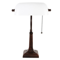 Bílá bankovní lampa tiffany Bank white - 26*16*40 cm E27/max 1*40W