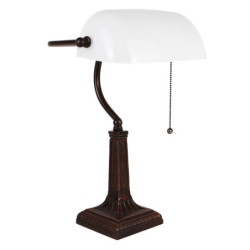 Bílá bankovní lampa tiffany Bank white - 26*16*40 cm E27/max 1*40W