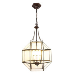 Kovové závěsné světlo se skleněnou výplní Cranie  - 30*30*148 cm E14/max 3*25W