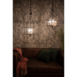 Kovové závěsné světlo se skleněnou výplní Cranie - 40*40*158 cm E14/max 3*25W