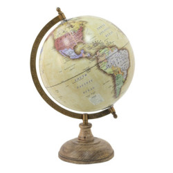 Barevný dekorativní glóbus na dřevěném podstavci Globe - 22*22*37 cm