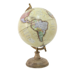 Barevný dekorativní glóbus na dřevěném podstavci Globe - 22*22*37 cm