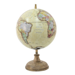 Barevný dekorativní glóbus na dřevěném podstavci Globe - 22*22*37 cm