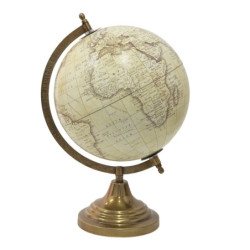 Béžový dekorativní glóbus na kovovém podstavci Globe - 22*22*33 cm