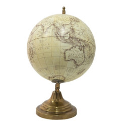 Béžový dekorativní glóbus na kovovém podstavci Globe - 22*22*33 cm