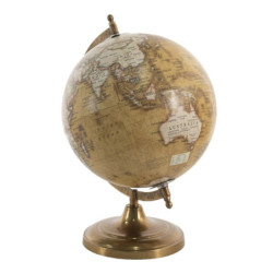 Hnědý dekorativní glóbus na kovovém podstavci Globe - 22*22*33 cm