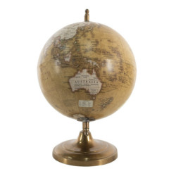 Hnědý dekorativní glóbus na kovovém podstavci Globe - 22*22*33 cm
