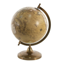 Hnědý dekorativní glóbus na kovovém podstavci Globe - 22*22*33 cm