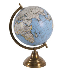 Modrý dekorativní glóbus na kovovém podstavci Globe - 22*22*37 cm