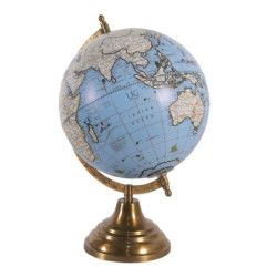 Modrý dekorativní glóbus na kovovém podstavci Globe - 22*22*37 cm