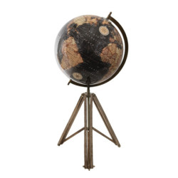 Černý dekorativní glóbus na dřevěné trojnožce Globe - 31*31*71 cm
