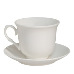 6ks bílý porcelánový šálek s podšálkem v dárkové krabičce - 220 ml