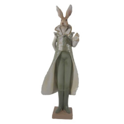 Zelená dekorace zaječí pán - 11*8*33 cm