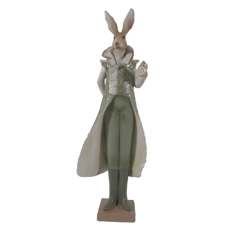 Zelená dekorace zaječí pán - 11*8*33 cm