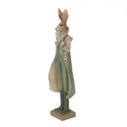 Zelená dekorace zaječí pán - 11*8*33 cm