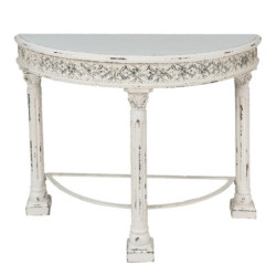 Krémový antik konzolový stolek v romantickém stylu Rim - 120*49*86 cm