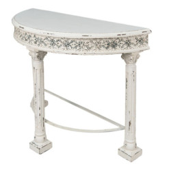 Krémový antik konzolový stolek v romantickém stylu Rim - 120*49*86 cm