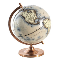 Šedý dekorativní glóbus na kovovém podstavci Globe - 22*22*30 cm