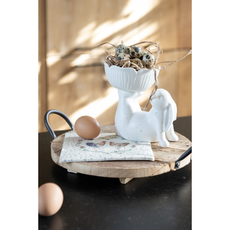 Keramická dekorační miska s králíčkem - 15*11*14 cm