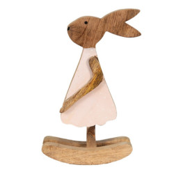 Dřevěná dekorace králíčí dívka v šatičkách L - 17*7*30 cm