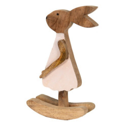 Dřevěná dekorace králíčí dívka v šatičkách L - 17*7*30 cm