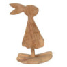 Dřevěná dekorace králíčí dívka v šatičkách L - 17*7*30 cm
