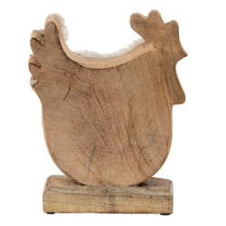 Dekorace dřevěný kohoutek na podstavci - 15*5*19 cm