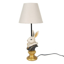 Stolní lampa s králíkem a béžovým stínidlem Rabbie - Ø 23*53 cm