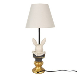 Stolní lampa s králíkem a béžovým stínidlem Rabbie - Ø 23*53 cm