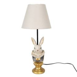 Stolní lampa s králíkem a béžovým stínidlem Rabbie - Ø 23*53 cm