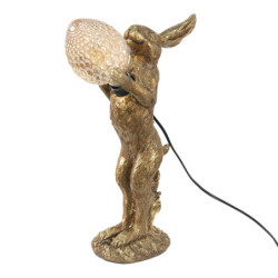 Zlatá stolní lampa s dekorací králíka Rabbien - 12*24*41 cm