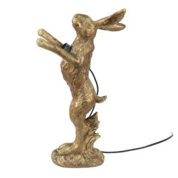 Zlatá stolní lampa s dekorací králíka Rabbien - 12*24*41 cm