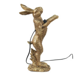 Zlatá stolní lampa s dekorací králíka Rabbien - 12*24*41 cm