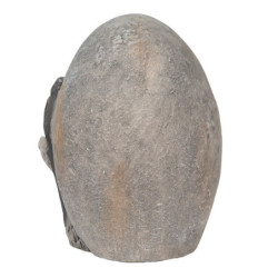 Šedá dekorace králíčci na vajíčku v dekoru kamene - 22*18*27 cm