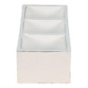 Bílý antik dřevěný dekorativní box se 3mi přihrádkami Silen - 33*12*7 cm