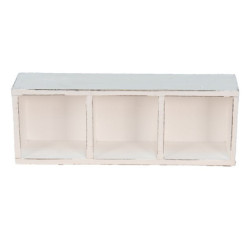 Bílý antik dřevěný dekorativní box se 3mi přihrádkami Silen - 33*12*7 cm