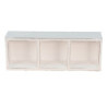 Bílý antik dřevěný dekorativní box se 3mi přihrádkami Silen - 33*12*7 cm