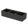 Černý antik dřevěný dekorativní box se 3mi přihrádkami Silen - 33*12*7 cm