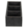 Černý antik dřevěný dekorativní box se 3mi přihrádkami Silen - 33*12*7 cm