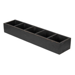 Černý antik dřevěný dekorativní box s 5ti přihrádkami Silen - 54*12*7 cm