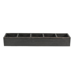 Černý antik dřevěný dekorativní box s 5ti přihrádkami Silen - 54*12*7 cm