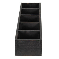 Černý antik dřevěný dekorativní box s 5ti přihrádkami Silen - 54*12*7 cm