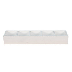 Bílý antik dřevěný dekorativní box s 5ti přihrádkami Silen - 54*12*7 cm