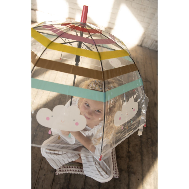 Dětský průhledný deštník s mráčky - Ø 50 cm